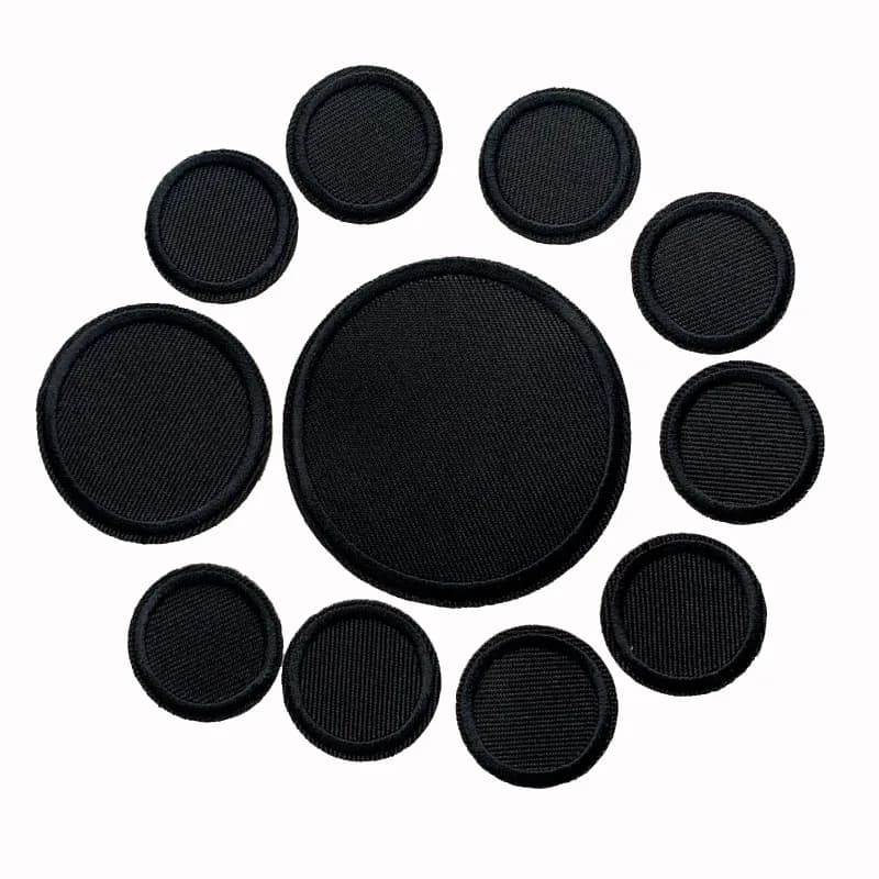 Patchs ronds noirs pour vêtements, 5 pièces, Patch à repasser brodé, autocollant appliqué, Badges décoratifs DIY 2.5cm 4.5cm 6.2cm
