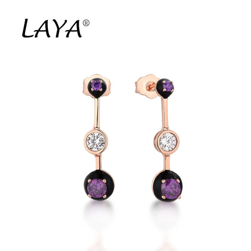 Boucles d'oreilles en argent Sterling 925, zircon cubique clair, émail noir, goutte d'eau, fête pour femmes, bijoux de haute qualité, tendance, nouveau Style