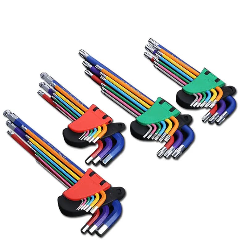Kit de clés Allen pour vis Allen, 9 pièces, jeu de clés hexagonales à bras Long de 1.5mm à 10mm, outils manuels pour la réparation de vélos