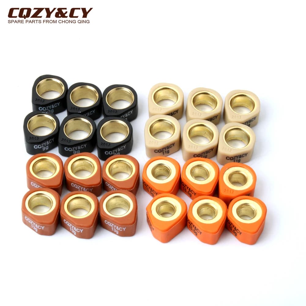 Jeu de rouleaux de course/poids variateur, 6 pièces, 20x12mm, 9g, 11g, 13g, 16g, pour MBK Doodo Flame R F X 125 Skyliner Thunder 125cc 150cc