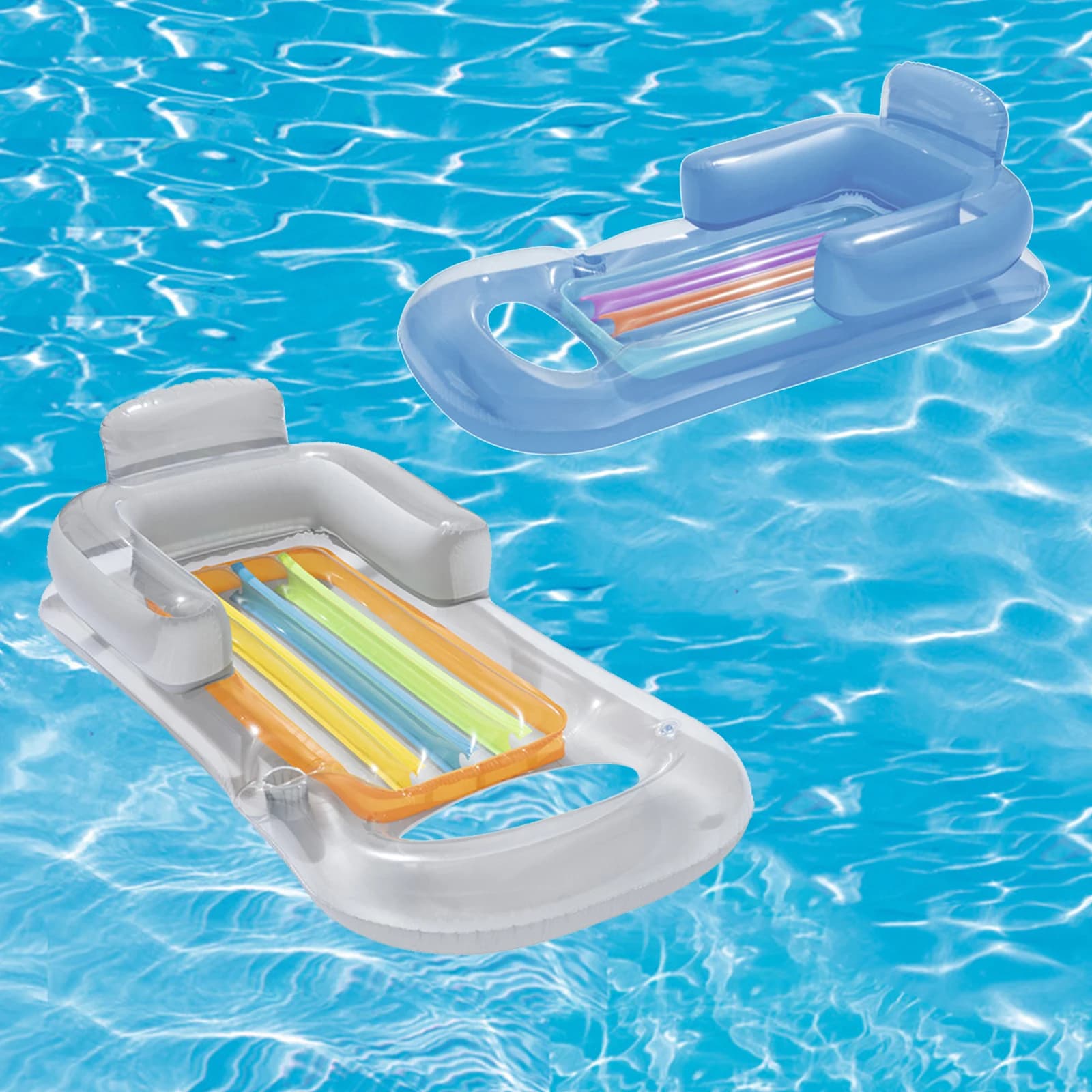 Matelas Gonflable en PVC pour Piscine, Lit à Air Flottant, Canapé Flottant, Dossier de Plage, Jouet de Flottabilité dans l'Eau, Chaise Relaxante, Polymères