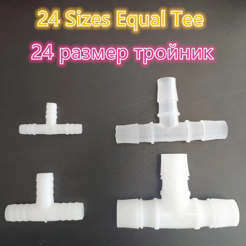 Connecteurs de tuyaux d'eau en plastique et Silicone, 24 tailles 1.6-25mm, Type T égal, pièces d'aquarium à Joint S721, livraison directe