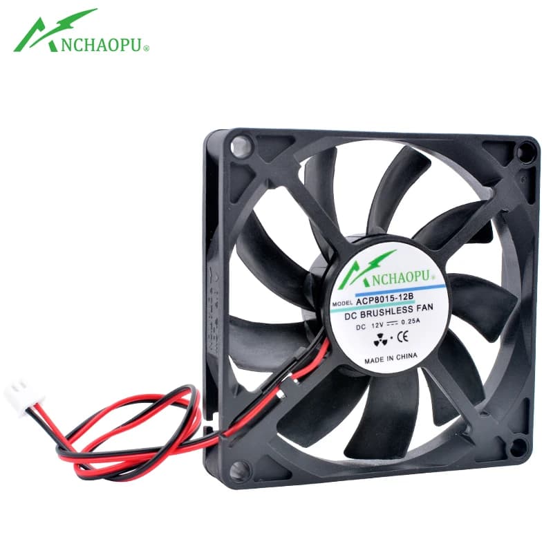 Ventilateur de refroidissement ACP8015 8cm 80mm 80x80x15mm DC5V 12V 24V 2 broches pour routeur, châssis, alimentation, chargeur, onduleur