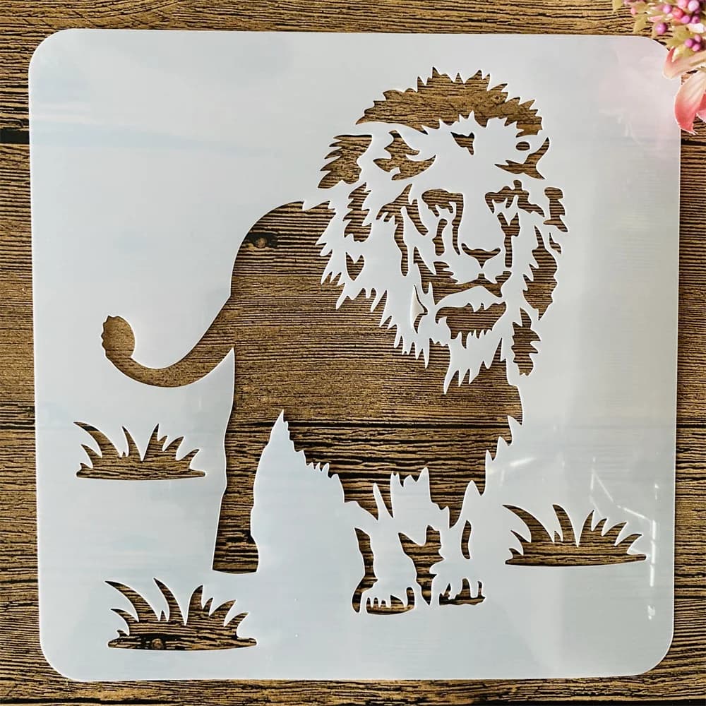 Pochoirs de superposition Lion 20x20cm, bricolage, peinture murale, Scrapbook, coloriage, gaufrage, modèle décoratif d'album