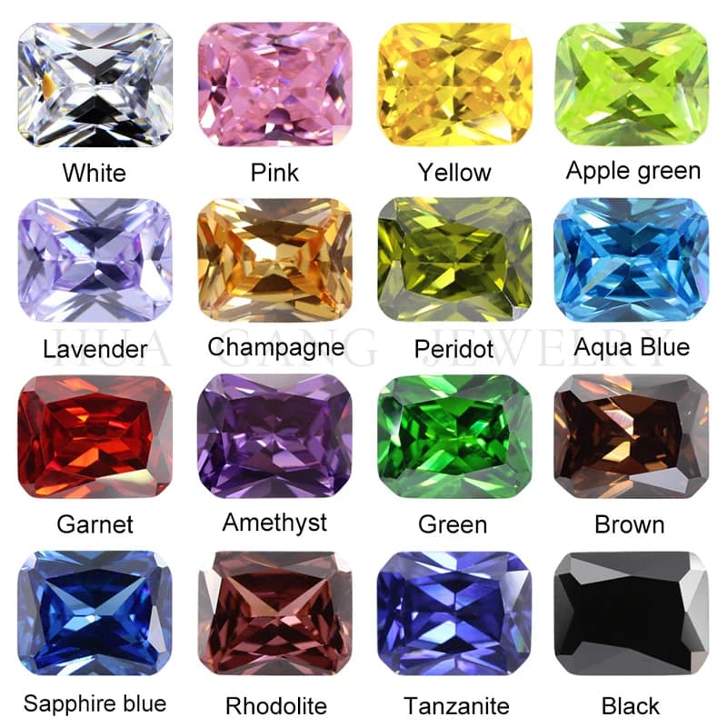 Lot de 50 pierres de zircone cubique en forme d'octangle, blanc, rose, grenat, bleu, vert, jaune, CZ en vrac, gemmes synthétiques pour bijoux