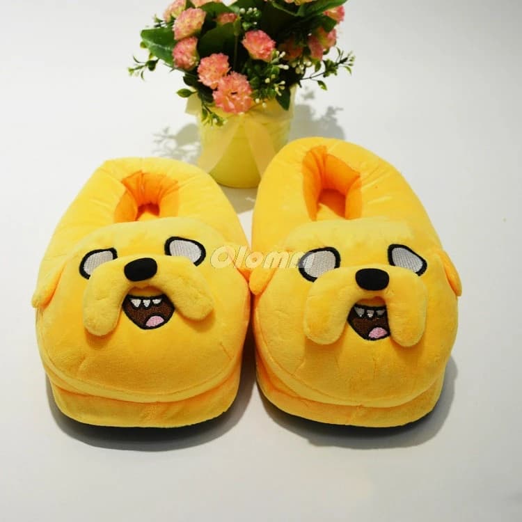 Pantoufles de dessin animé Happy time pour femmes, antidérapantes, Finn Jake, pantoufles d'intérieur pour la maison, personnage d'anime, chambre à coucher, chaud et doux, cadeau de noël