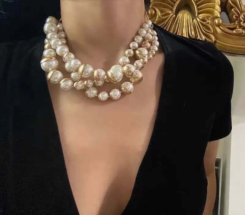 ChimVintage-Colliers personnalisés JOChoker Pearl pour femmes, Bijoux de fête
