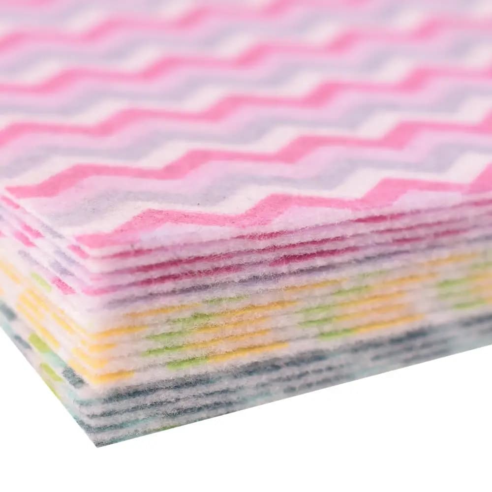 Tissu en feutre Non tissé à trois couleurs, lignes ondulées de 1mm d'épaisseur, tissu en Polyester, poupées à coudre, artisanat, décoration de la maison, 15cm x 15cm