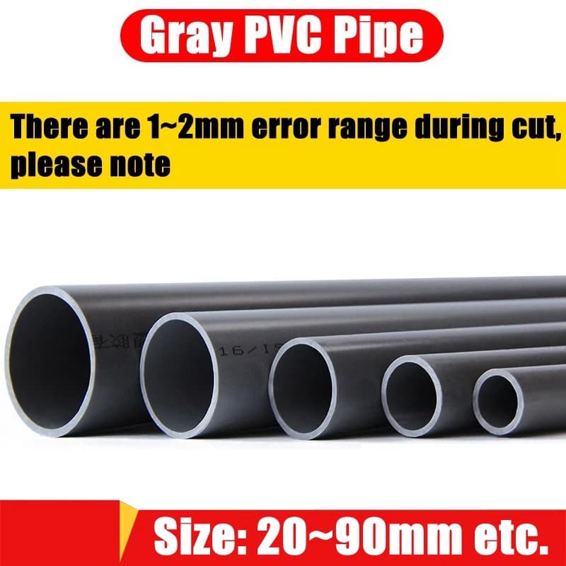 Tuyau UPVC gris O.D 20 ~ 32mm, 1 pièce, Tube pour Aquarium, cadre de plantation hydroponique, tuyau expérimental, raccords de jardin de 50CM de Long