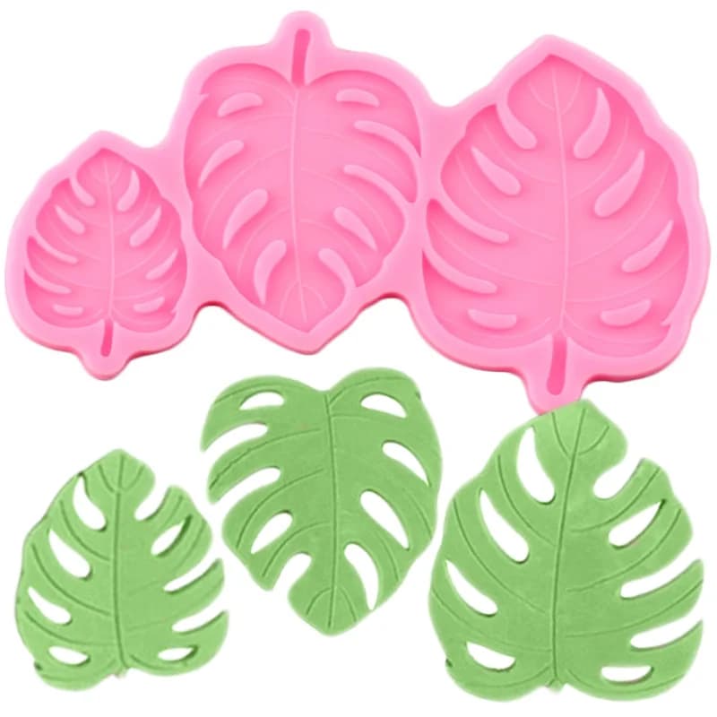 Moules en silicone 3D Monstera Leave, outils de décoration de gâteau Har Ant, décoration de gâteau au chocolat Chi, moule de fête bricolage