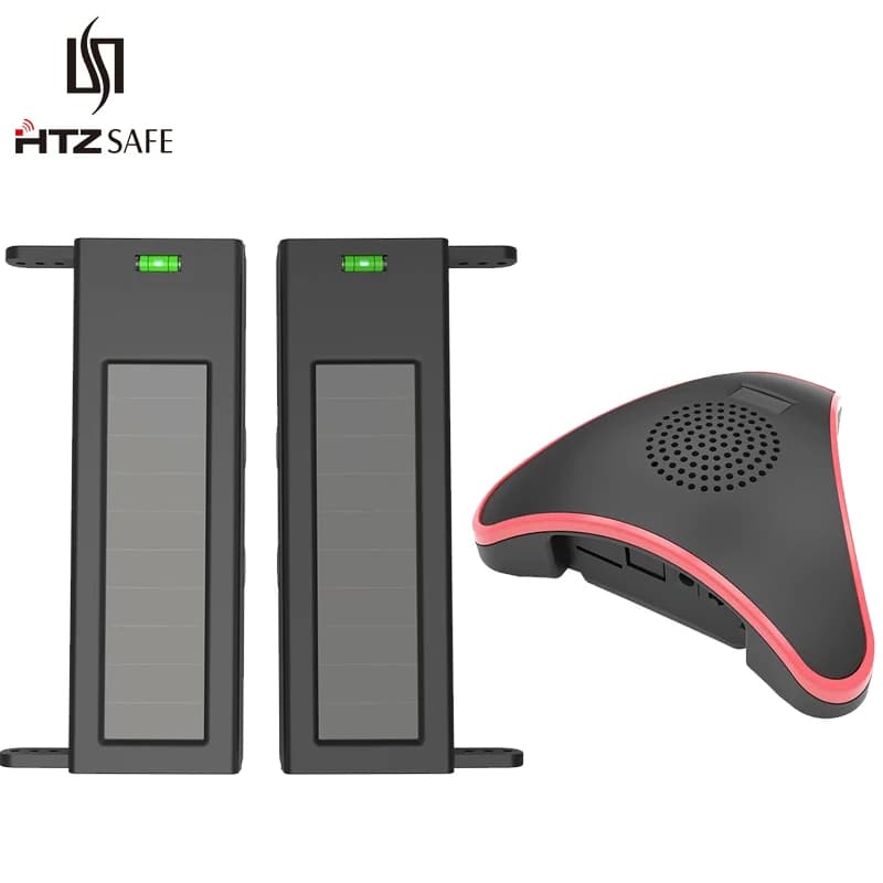 Système d'alarme de voie d'accès avec capteur solaire HTZSAFE - Portée sans fil de 400 mètres - Portée du capteur de 60 mètres - Alertes de sécurité domestique DIY