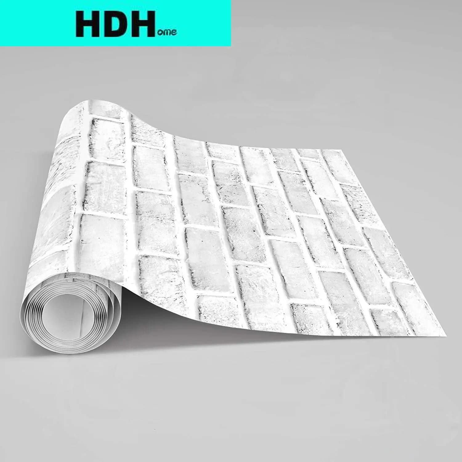 HDHome blanc gris brique papier peint gris auto-adhésif papier décoration de la maison peler et coller dosseret panneau mural décor de porte