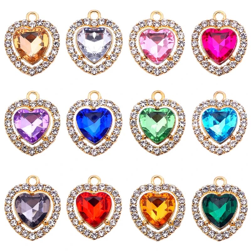 PeFête in-Collier Pendentif Coeur de l'Océan pour Femme, Bijoux DIY, Fournitures de Direction, Cadeau Jour de Léon, Breloques, Mode, 12Pcs, Ensemble