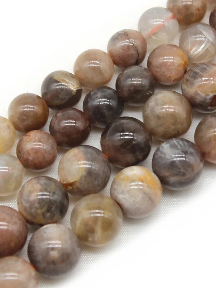 Pierre naturelle de lune noire AAA, perles d'espacement amples, taille de choix pour la fabrication de bijoux, accessoires de Bracelet et collier à faire soi-même, 15 pouces
