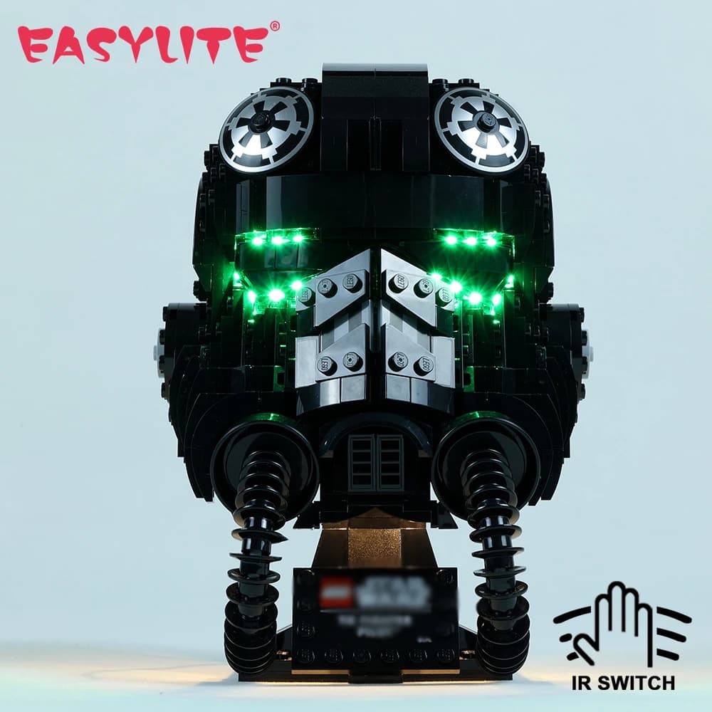 Ensemble de lumière Led pour casque de pilote de chasse 75274, blocs de construction à collectionner, jouets de bricolage, blocs uniquement, Kit d'éclairage en briques, pas de modèle