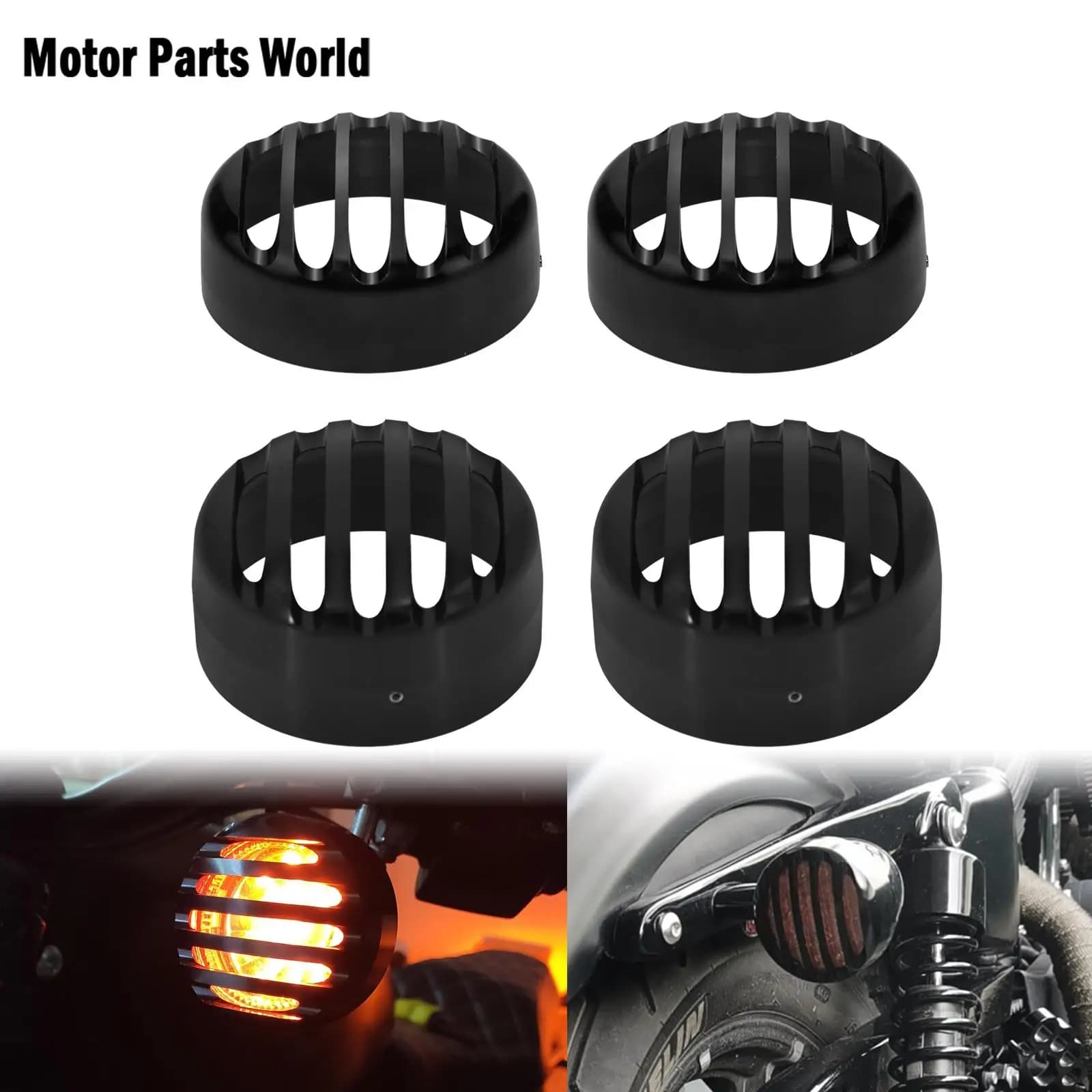 2x couvercles de grille d'indicateur de clignotant avant et arrière pour moto, noirs, pour Harley Sportster XL Iron Nightster SuperLow 1992-2020