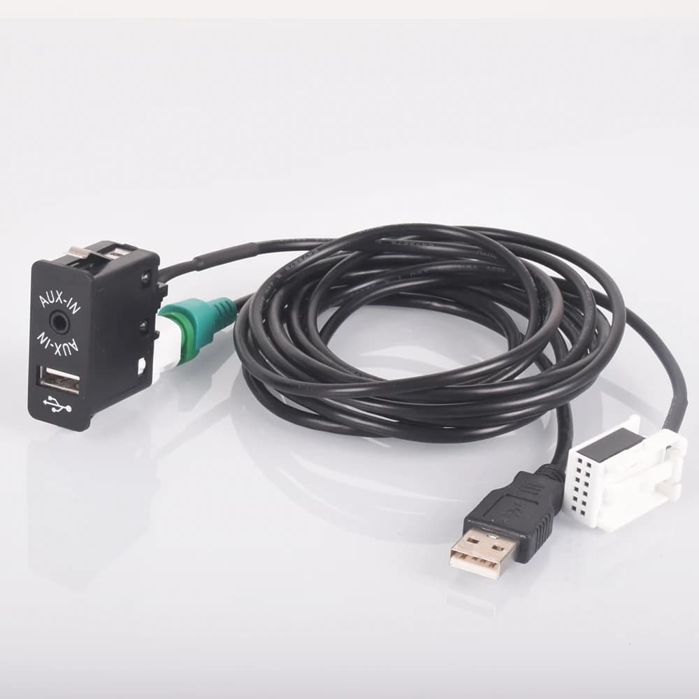 Adaptateur de prise d'entrée USB AUX pour voiture, compatible avec BMW E60, E61, E63, E81, E87, E90, F10, F12, E70, bronchbery X5, MINI Cooper R56