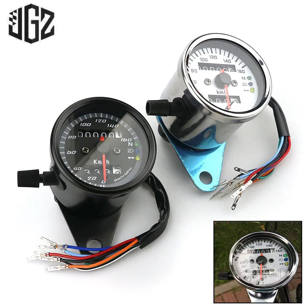 Double odomètre mécanique pour moto, tachymètre, indicateur LED, compteur de vitesse universel pour Honda, Kawasaki, KTM, Yamaha, Suzuki, 12V