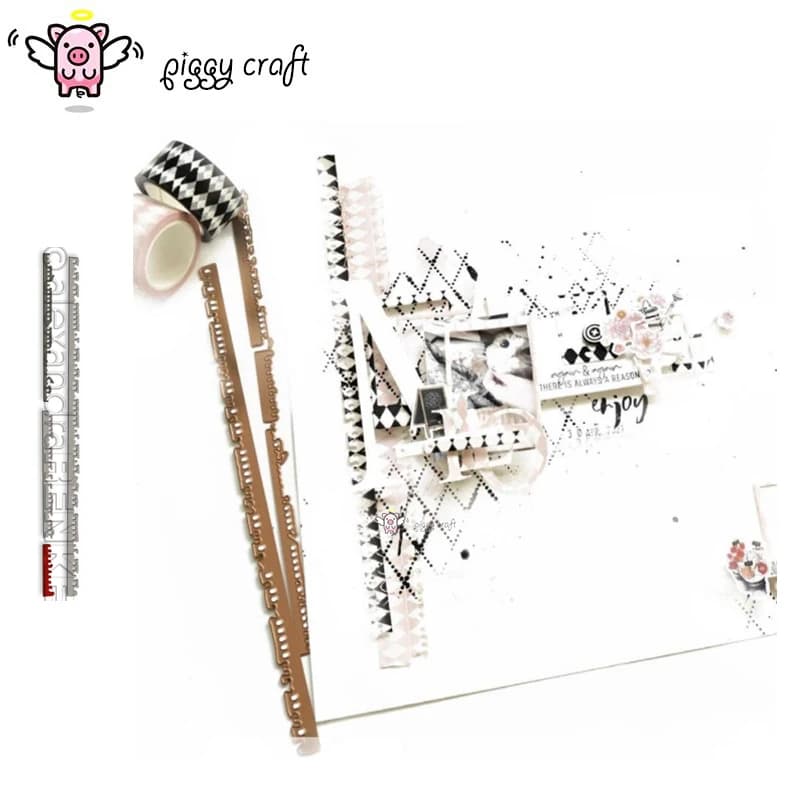 Piggy Craft-Matrices de découpe en métal, moule découpé, carte de voeux, bande de bord, scrapbooking, papier, couteau, lame, poinçon, pochoirs