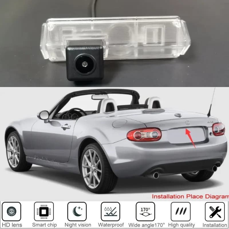 Caméra de recul de barrage de vue arrière de voiture pour MAZDA MX5 Roadster MX-5 Miata III (NC) 2006 ~ 2014 pour la vision nocturne de stationnement HD