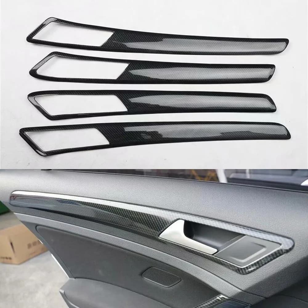 Pour Volkswagen Golf 7 2014-2018, garnitures de poignée de porte intérieure, bandes décoratives, moulures de style automobile, 4 pièces/ensemble