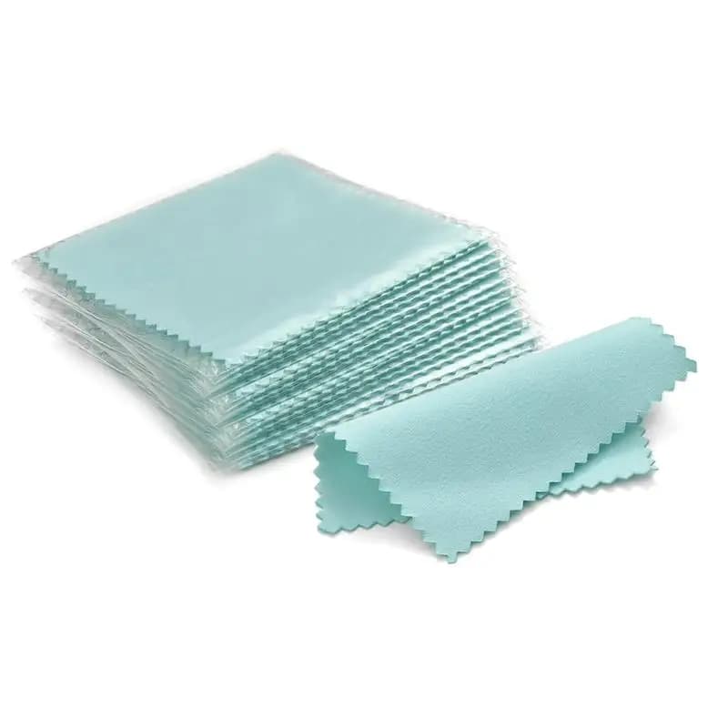 50/10 pièces 8x8cm argent chiffon de polissage bijoux nettoyage Anti ternissement réutilisable doux chiffon d'essuyage garder les bijoux brillant outils