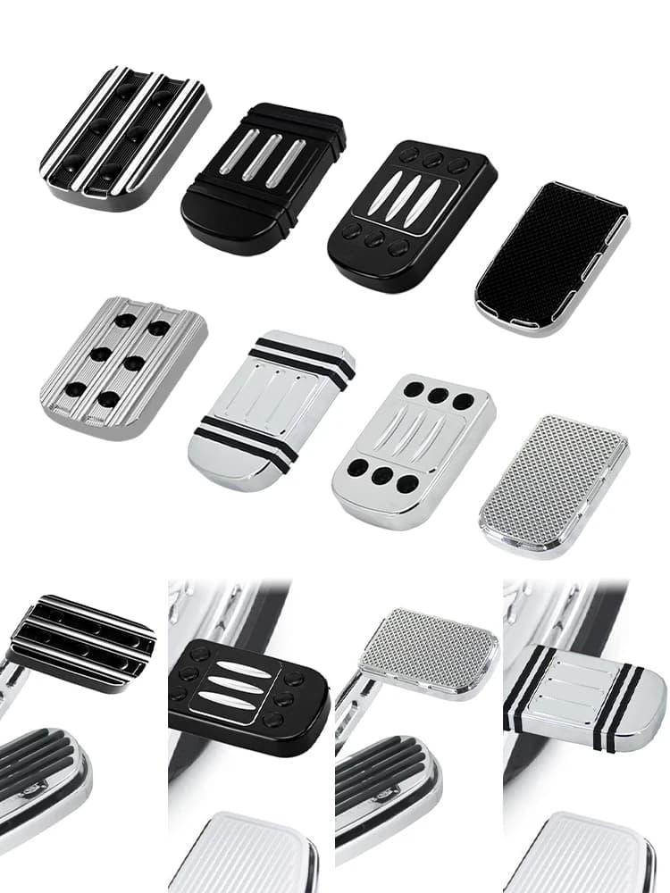 Grand couvercle de pédale de frein CNC pour moto, repose-pieds noirs et chromés pour Harley Softail Touring ocia Road King