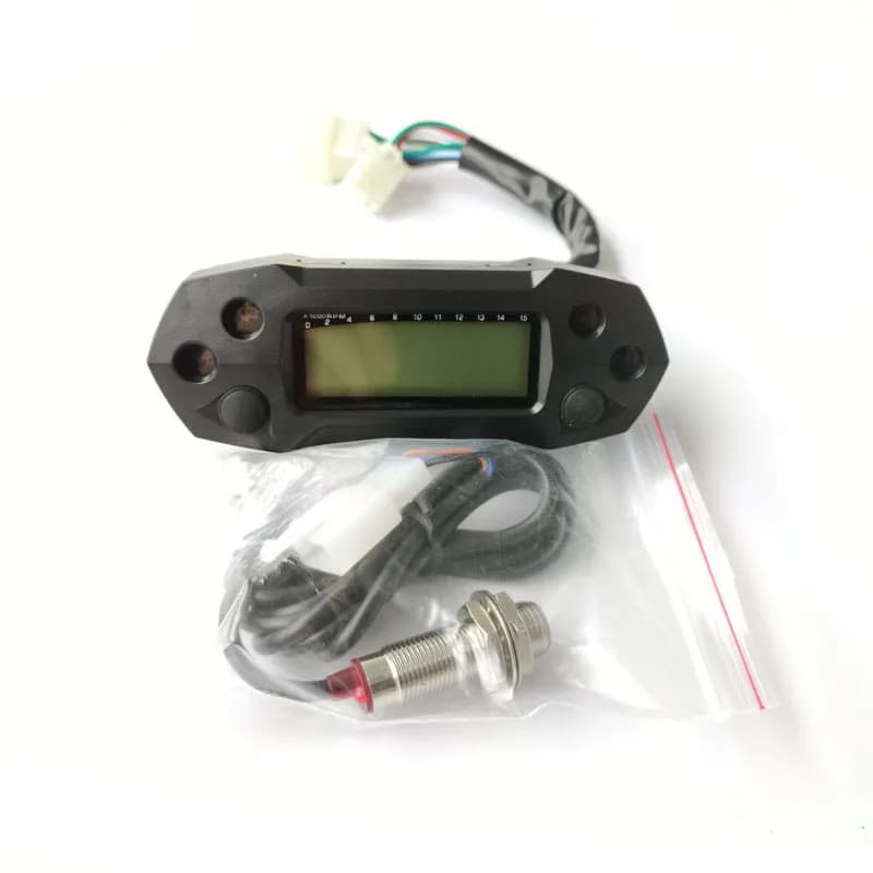 Compteur de vitesse LCD numérique universel pour moto, mini compteur de vitesse électrique modifié, odomcirculation, 1,2 tr/min, 4 intervalles, 15000