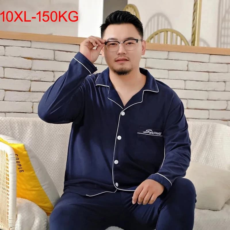 Hommes Pyjamas ensembles 100% coton décontracté ample maison vêtements de nuit grande taille 7XL 9XL 10XL Pijamas confortable surdimensionné Homewear 150KG 50