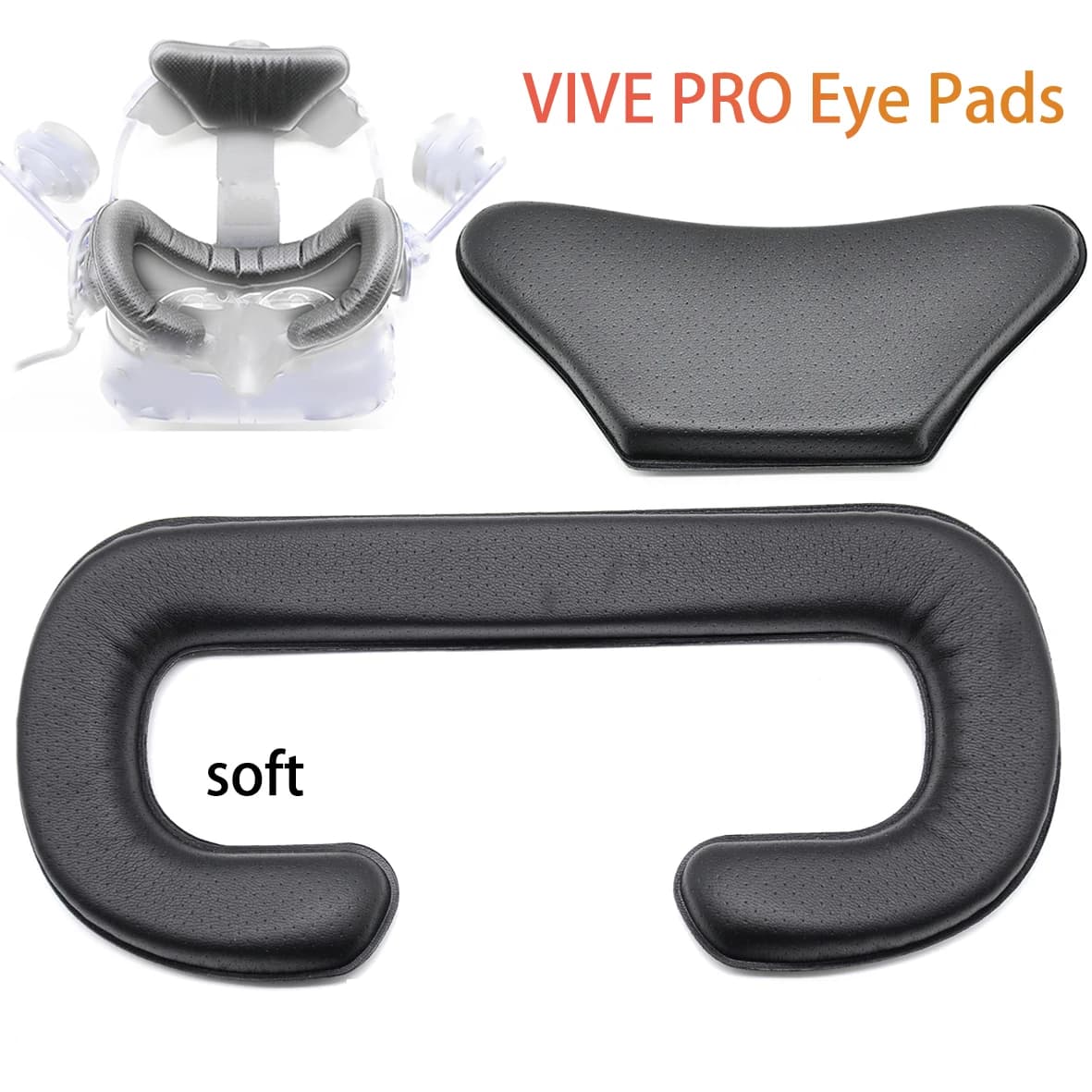 Housse de coussin en cuir, coussinets pour les yeux, tapis éponge, accessoires de réalité virtuelle, masque en mousse faciale souple et résistant à la sueur pour casque HTC Vive PRO
