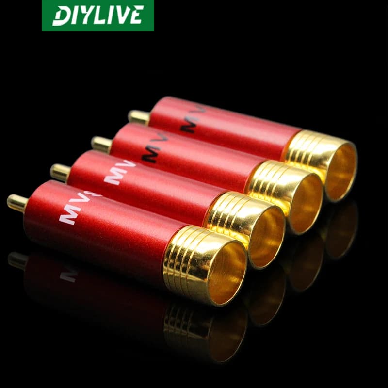 DIYLIVE-Tête de signal audio en cuivre pur, MVS élevé, prise RCA, borne autobloquante, 12mm