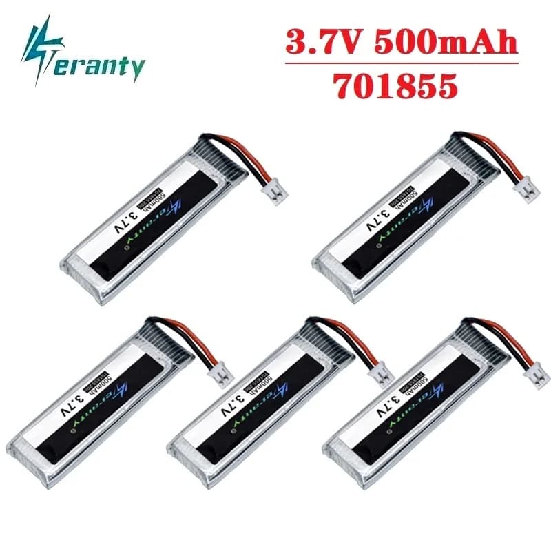 Teranty-Batterie 3.7V 4.2V 1S 500mAh pour importateur quadrirotor RC, 1/2/3/5/10 pièces, accessoires de rechange, PH2.0, 701855