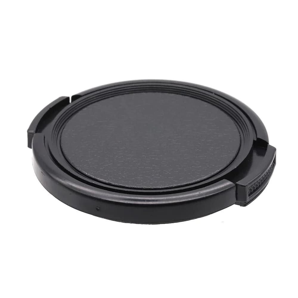37 39 40,5 43 46 49 52 55 58 62 mm Cache avant universel en plastique noir à pince latérale pour objectif, pare-soleil, filtre, etc.