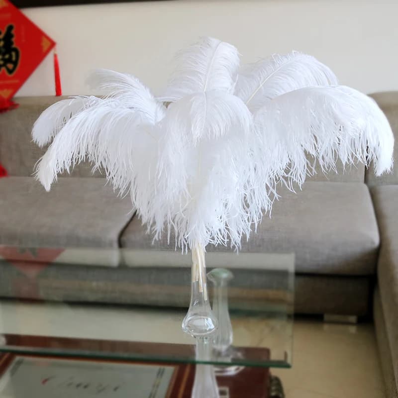 Plumes d'autruche blanches naturelles, 10 pièces/lot, décoration de mariage pour la maison, 15-20cm/25-30cm/30-35cm, Plumes d'autruche, centre de Table, artisanat