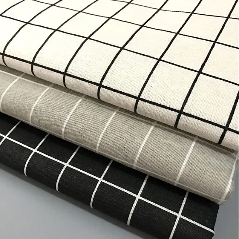 Tissu en lin occultant 48x150cm, pour rideau, nappe en Polyester, bricolage, tissu à coudre au mètre