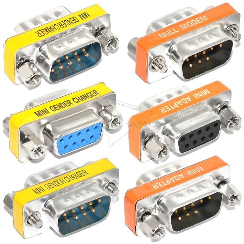 Adaptateur DB9 9 broches mâle vers femelle/mâle vers mâle/femelle vers femelle/mini changeur de genre, prise série RS232, connecteur Com