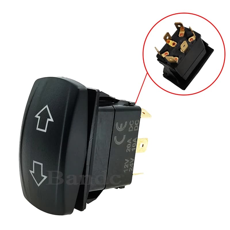 Interrupteur à bascule momentané DPDT 6 broches (ON)-OFF-(ON) 12V pour inversion de polarité haut/bas, compatible ARB/Carling/NARVA