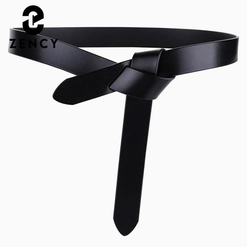 Zency-Ceinture en cuir fendu pour femme, ceinture de fourmi, ceinture fine pour femme, boucle à épingle, mode classique, EATIONS, loisirs