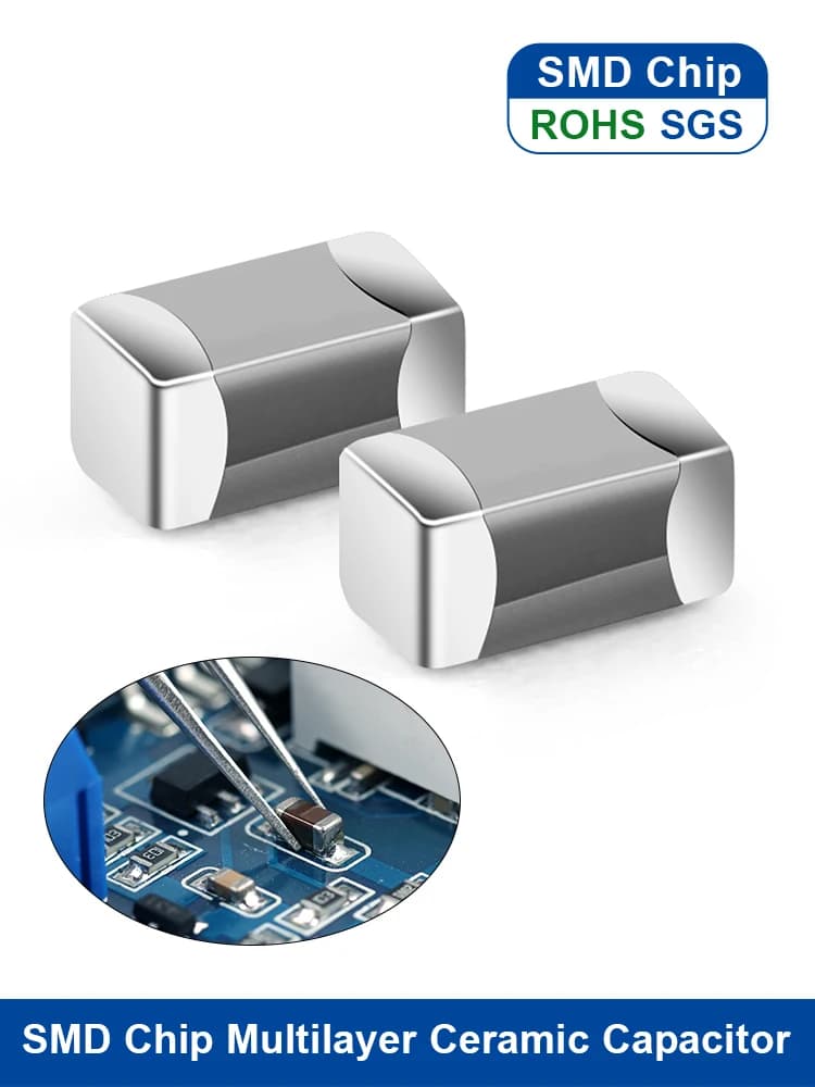 Puce à Film épais SMD 100 50V, condensateur céramique multicouche 1206 pf-100uF 10NF 100NF 1UF 2.2UF 4.7UF 10UF 1PF 6PF 0.