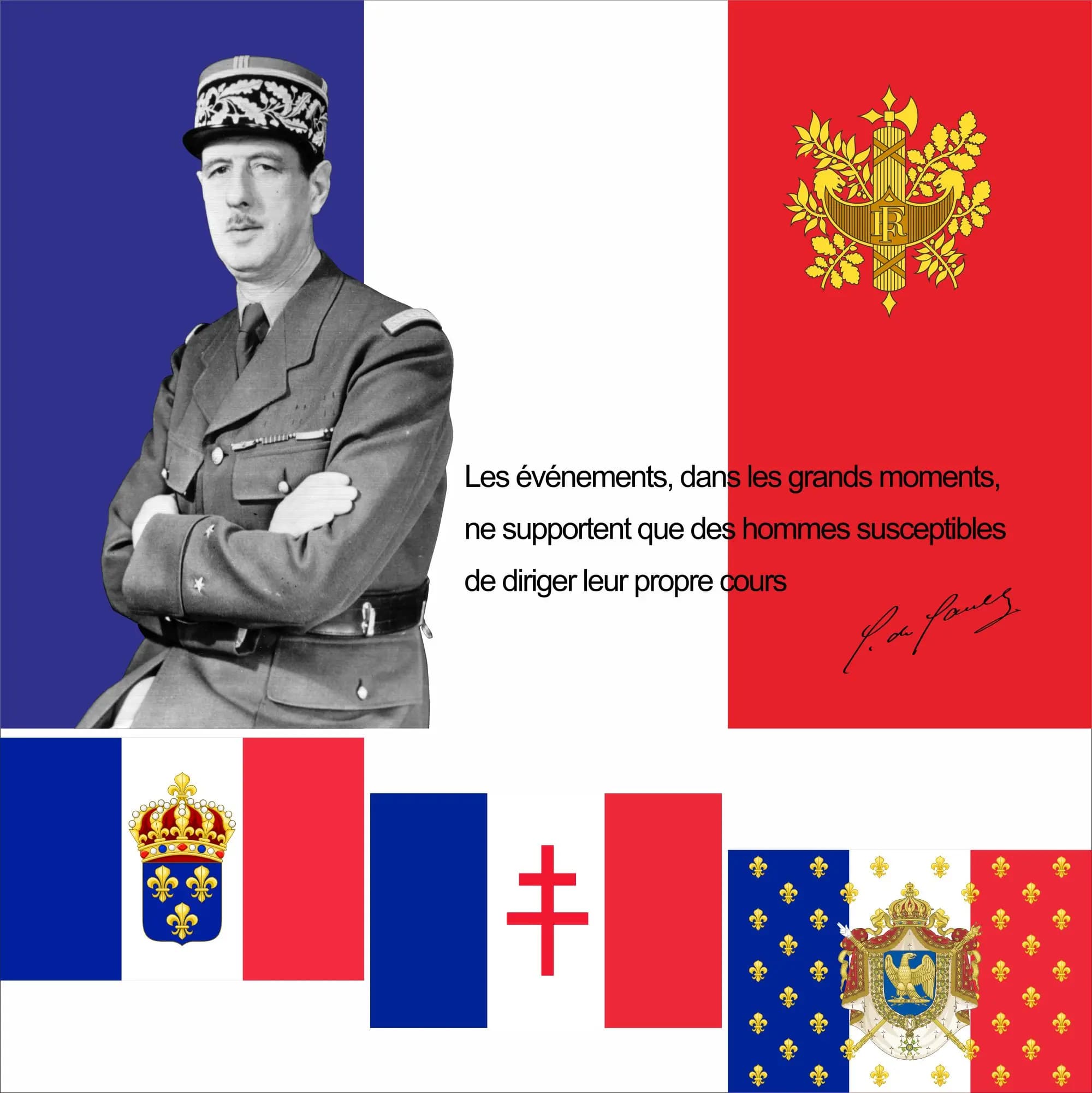 Bannière en polyester à double couture, France, Napoléon, De Gaulle, Louis XIV, choix de tailles : 21X14CM/2X3ft/3X5ft/45X30CM/30X20CM
