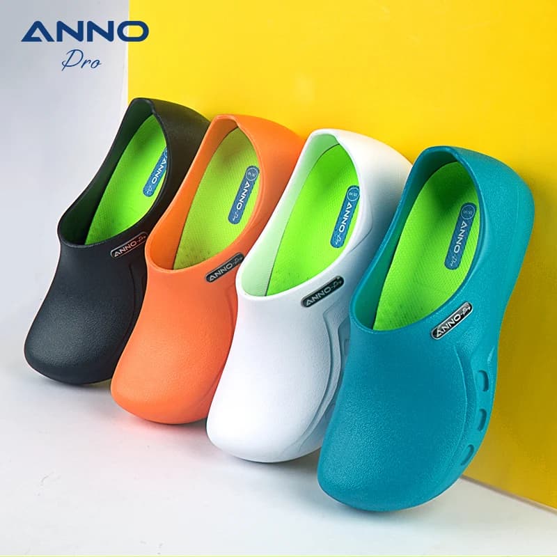 ANNO – sabots de protection antidérapants doux pour médecins et infirmières, pantoufles de salle d'opération, travail de Chef, vêtements de pied plats d'hôpital avec coussinet de chaussures