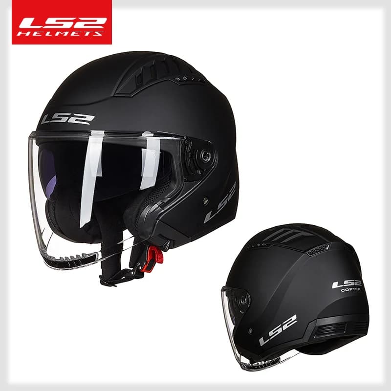 Casque de moto rétro LS2 Of600, casque ouvert LS2 Copter, scooter vintage avec double visière, casque moto
