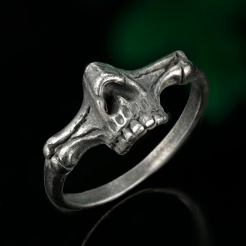 Anneau intelligent tête de mort vintage SION L pour homme, acier inoxydable, punk rock, bijoux de motard barbu, trucs sympas, accessoires de Noël