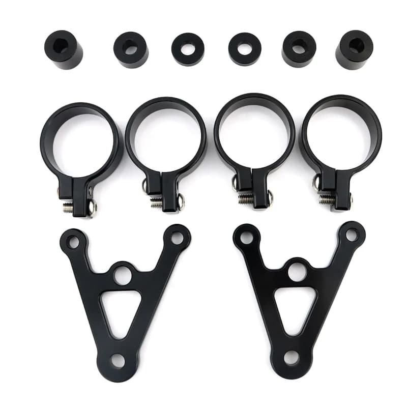 Tubes de fourche avant 42mm, supports de phares ronds CNC en aluminium noir adaptés à la moto BMW K100 K75
