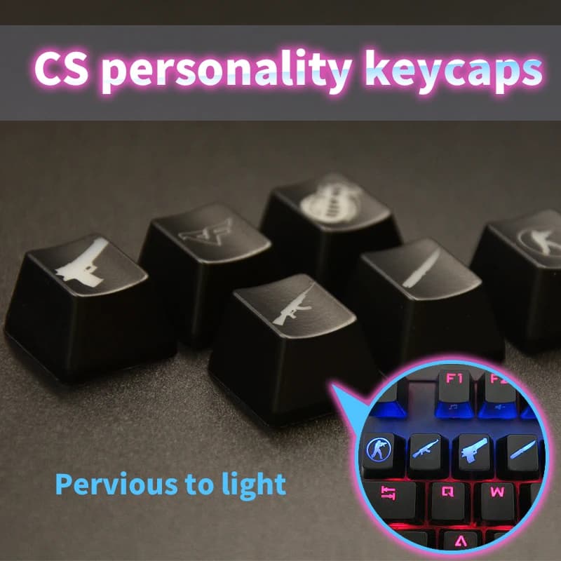 Capuchons de touches de jeu CS GO CF, accessoires de clavier de jeu, capuchon ABS pervifs pour clavier mécanique