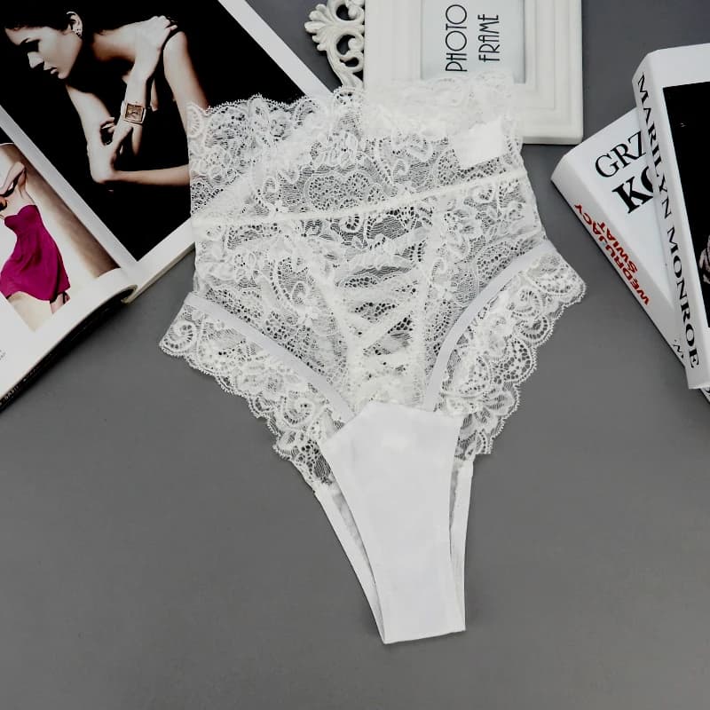 Incroyable culotte Sexy pour femmes, taille haute, tongs en dentelle et cordes G, sous-vêtements ajourés, Lingerie intime