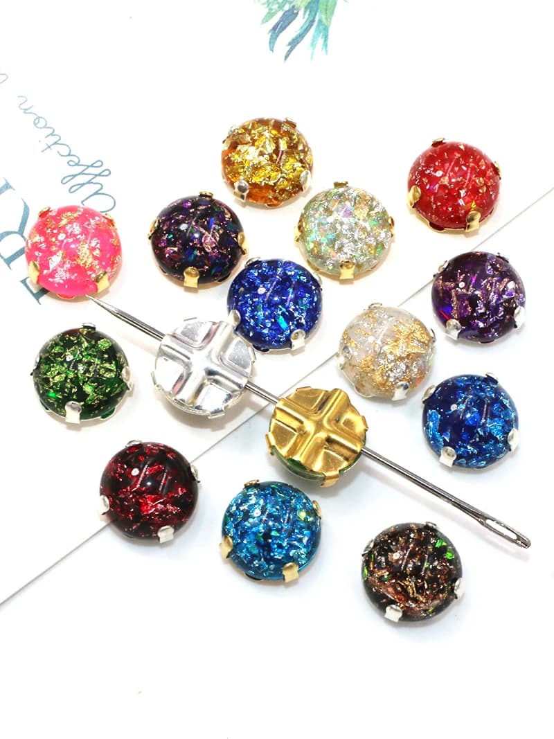 Pierres en résine rondes, strass à dos plat, colle sur Nail Art, étui de téléphone, accessoires matériels faits à la main, 8mm, 10mm, 12mm