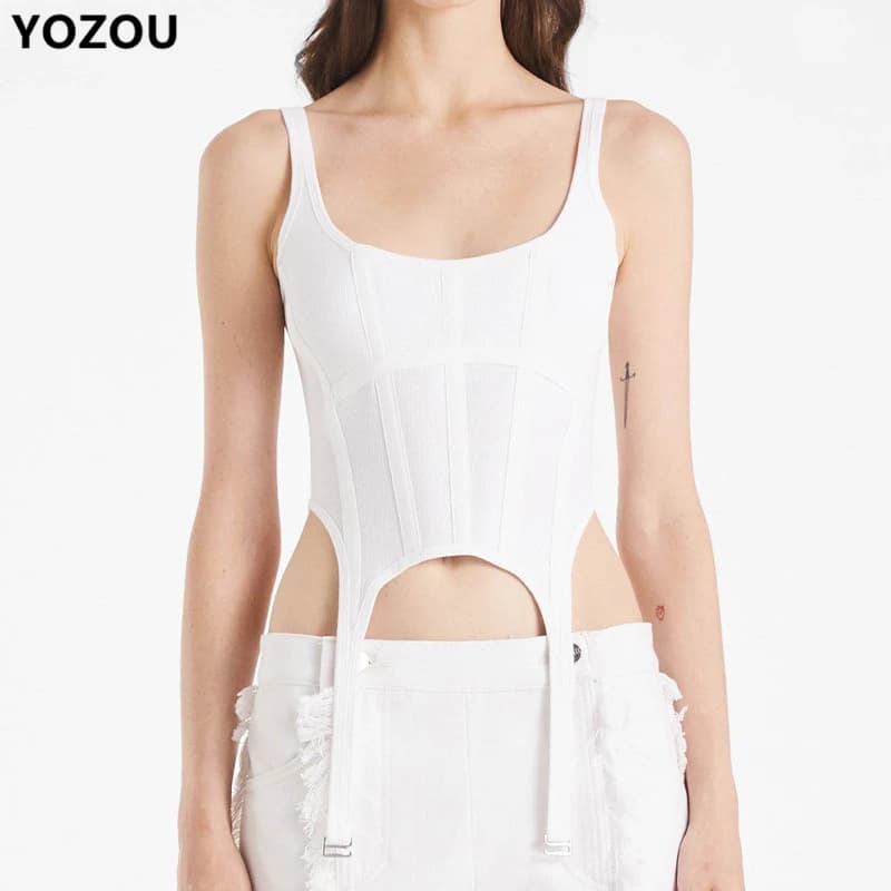 Corset tube d'été pour femmes et filles, fibre de lit en blanc, noir, gris, bleu, haut court de base solide, haut précieux, camisoles dégradées, Y2k