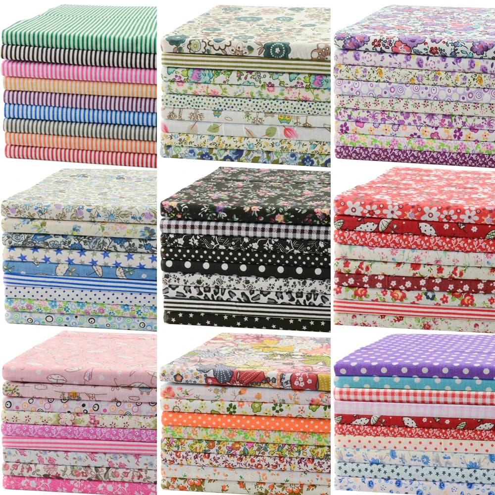 Tissu matelassé, lot de coton 9/10/50 pièces 19.7x19.7 pouces, Patchwork Fat Quarter pour bricolage, couture, Scrapbooking, motif Floral à pois