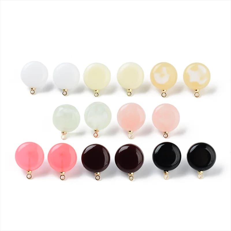 10 pièces 925 argent aiguille Macaron couleur boucle d'oreille acrylique rond résine oreille broche bricolage boucles d'oreilles ornement matériel accessoires